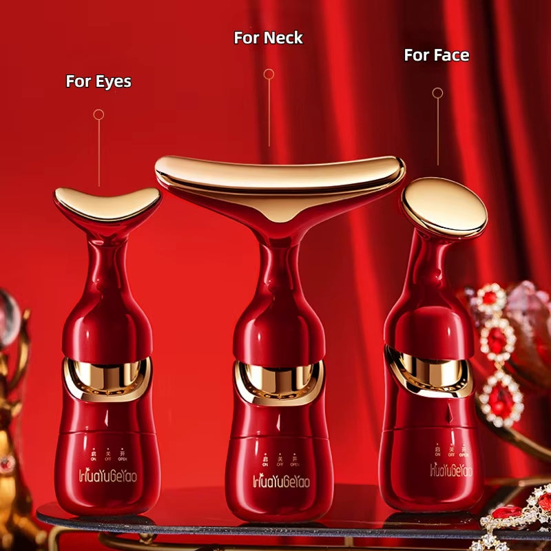 Multi-Functional Beauty Device for Face Slimmer Skin Tightening Wrinkle anti Aging 3 in 1 Facial Lifting Device Neck Eye Massage